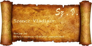 Szencz Vladimir névjegykártya